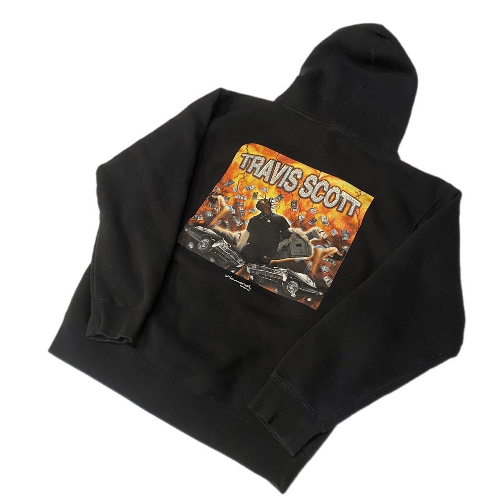 Travis Scott x Diamond Supply Co Hoodie Sweatshirt Size S Black Rap Tee